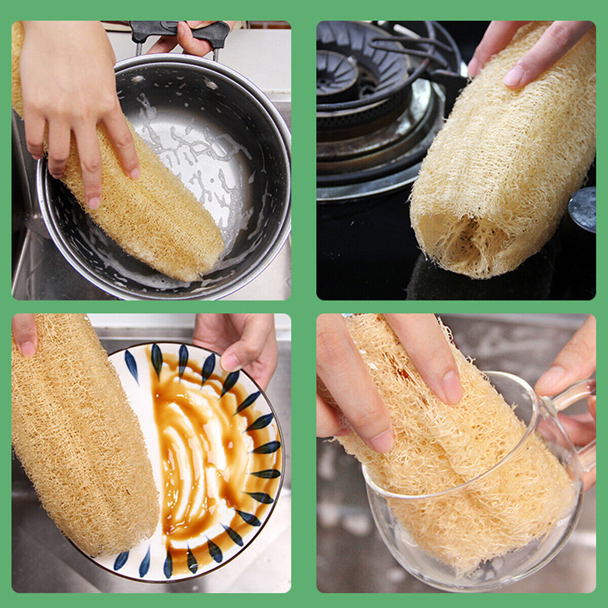 5Pcs Natural Loofah Luffa Loofa Exfoliating Shower Sponge Body Bath Scrubbers AU