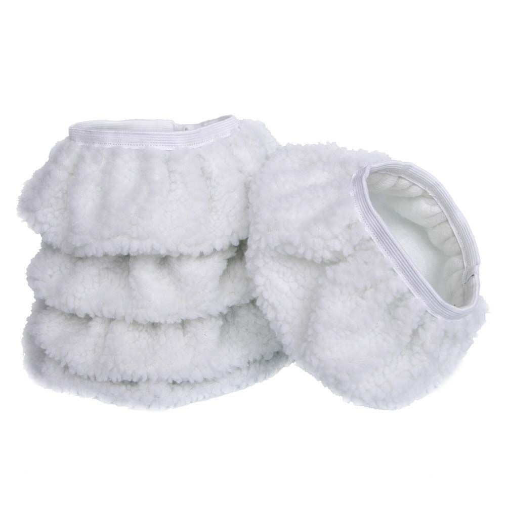 Universal White Woolen Fleece Buffing Pad Waxing Car Polish Buffer Bonnet Cover*