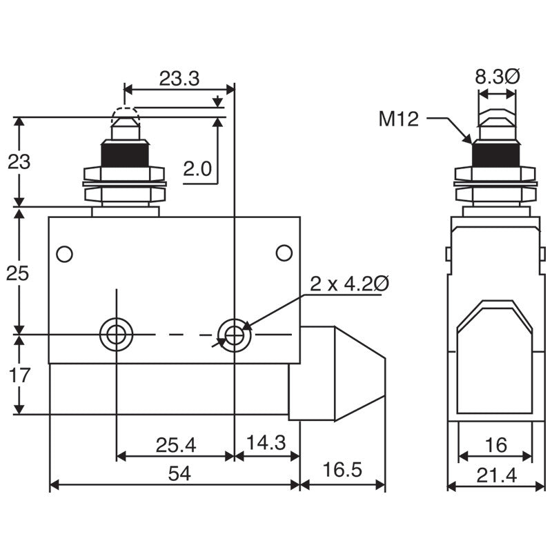 IP65 Momentary Heavy Duty Limit Switch