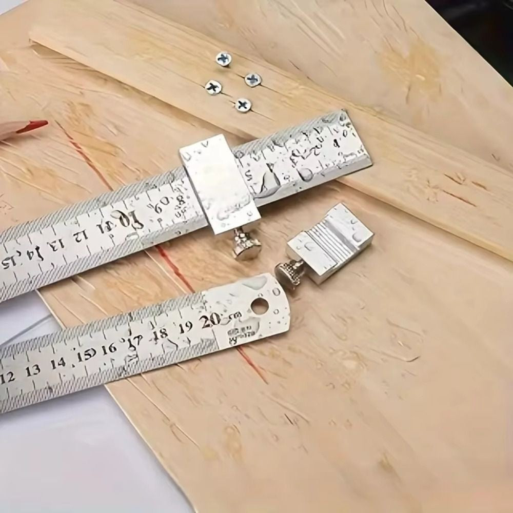 Woodworking Steel Ruler Straight Ruler Gauge Positioning Mark Square Stop Block