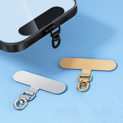 1xMetal Phone Lanyard Patch Clip Tab Universal Tether Strap Holder Compatible with iPhone AU