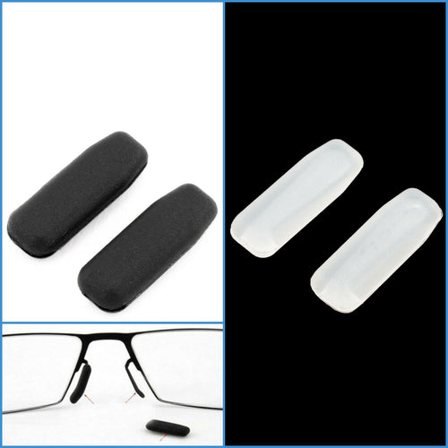 4pcs Clear Black ic! Berlin Replacement Silicone Nose Pad Slot Frame Sunglasses