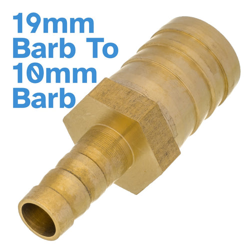 Brass 19mm To 10mm Straight Barb Fitting Hose Valve Air Water Adapter Converter