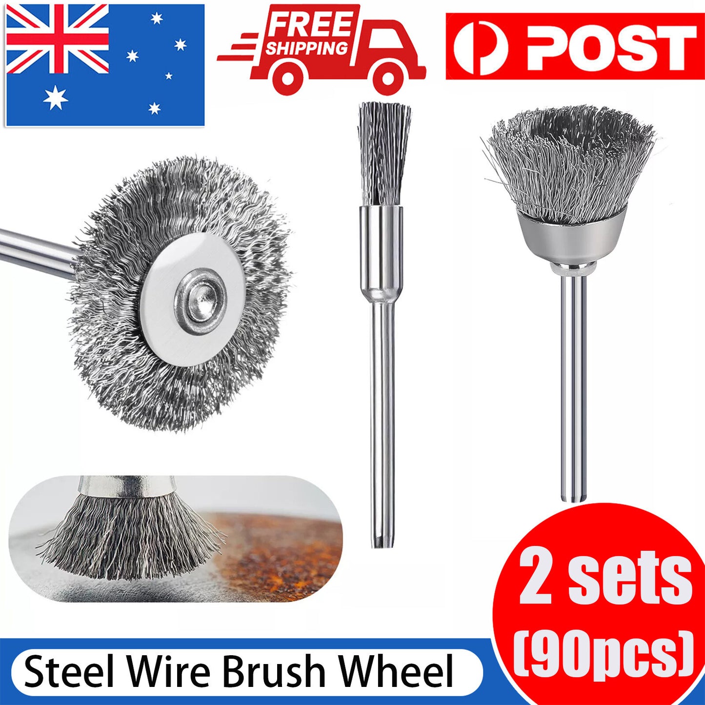 XCAN 45pcs Wire Wheel Cup Brush Set Stainless Steel Polishing Brush For Mini Dremel Rotary Tools Metal Rust Removal Brush Set