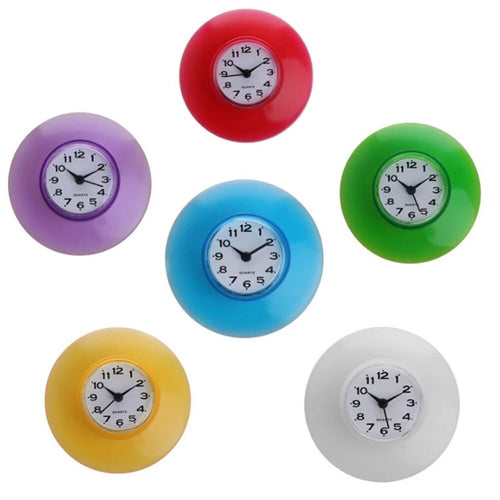 Waterproof Shower Clock with Suction Cup Quartz Clock Kitchen Living Bathroom