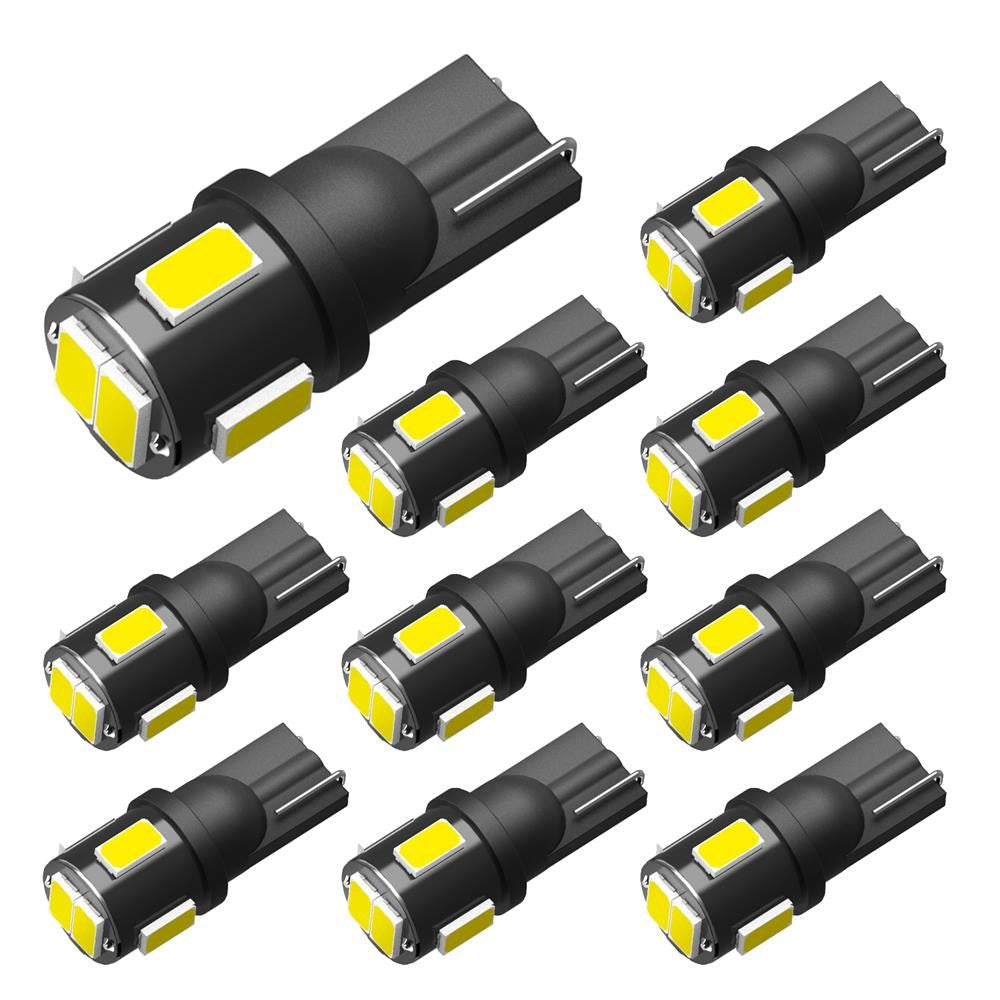 AUXITO 10X T10 LED White Car Interior Light Parker Bulb Wedge Globe 6000K White