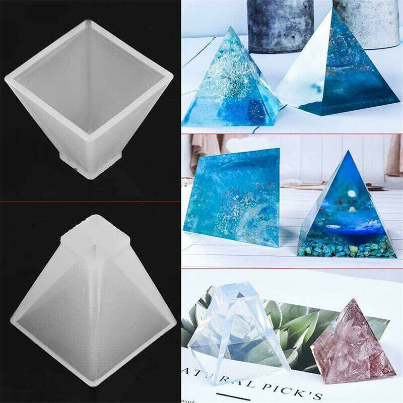 Pyramid Silicone Mold Epoxy Resin Jewelry Making Mould Pendant Craft DIY Supply