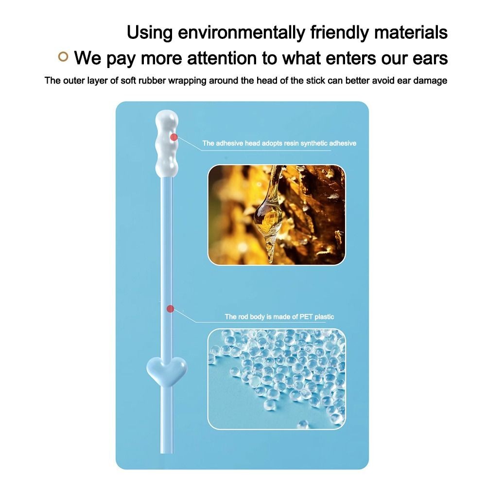 24PCS/Box Ear Cleaner Disposable Ear Swabs Sticky Earwax Remover Stick Adults