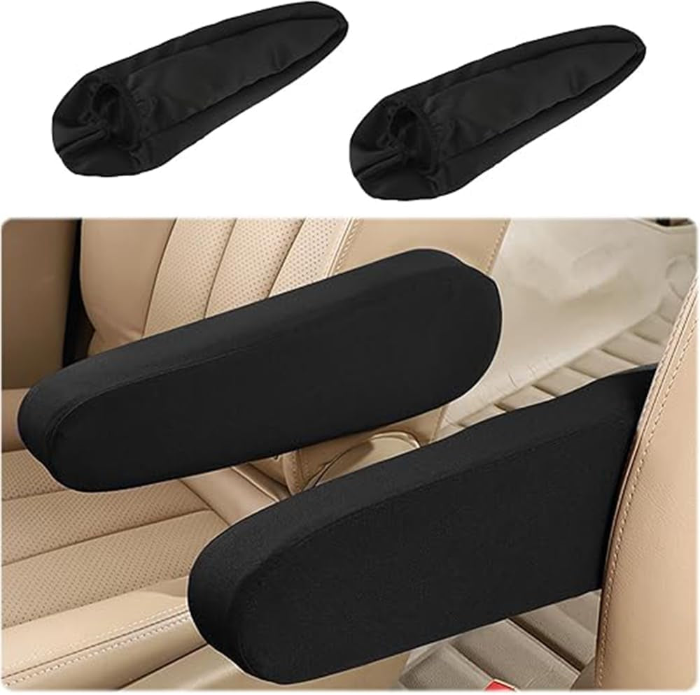 2PC Car Front Seat Armrest Covers,Universal Size Seat Arm Rest Cover,Flat Clo...