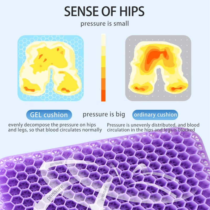 Automotive Gel Seat Cushions Designed for Summer Breathable Honeycomb Decompression Back Tailbone Pain Home Office Wheelchair