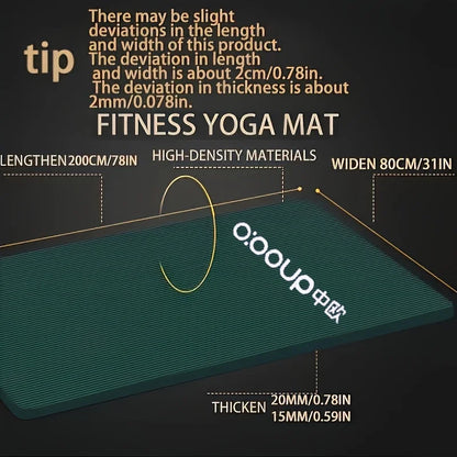 15/20mm Thick NBR Yoga Mat Moisture-proof Outdoor Non-Slip Durable Camping Picnic Mat Exercise Gym Fitness Workout