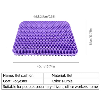 Automotive Gel Seat Cushions Designed for Summer Breathable Honeycomb Decompression Back Tailbone Pain Home Office Wheelchair