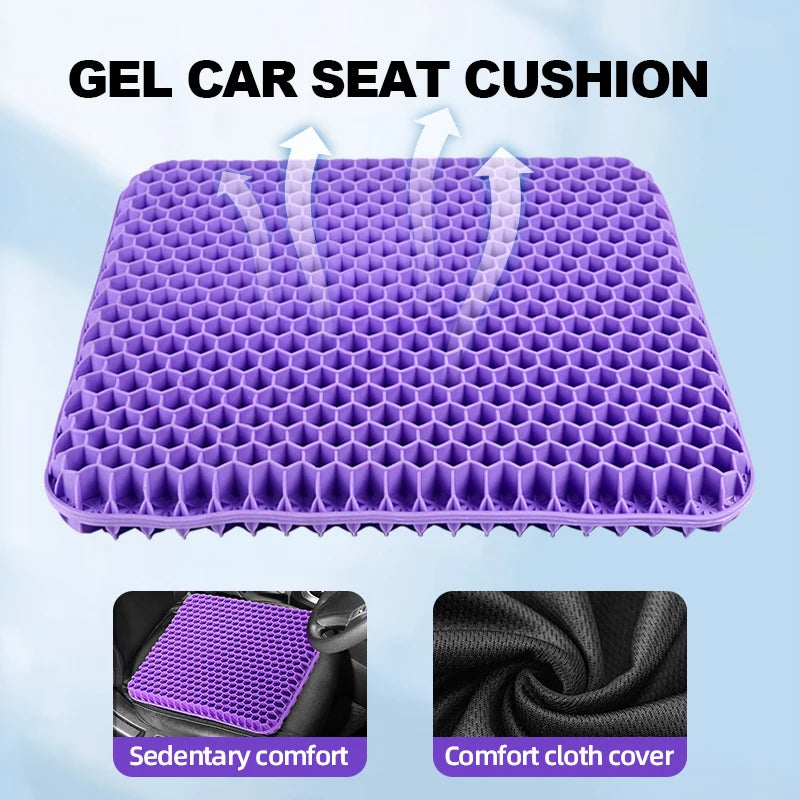 Automotive Gel Seat Cushions Designed Compatible with Summer Breathable Honeycomb Decompression Back Tailbone Pain Home Office Wheelchair