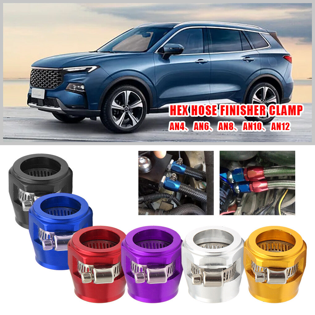 4pcs Hex Hose Finisher Clamp Fuel Line End Trimmer Fitting AN4/AN6/AN8/AN10/AN12