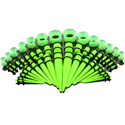 36/50pcs Ear Stretching Kit Plug Set Stretch Ear Taper Stretcher Expander Tapers