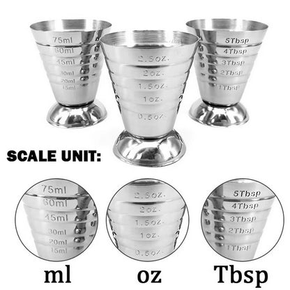 75ml Stainless Steel Cocktail Jigger Bartending Measuring CupBar Tool Dual Sided