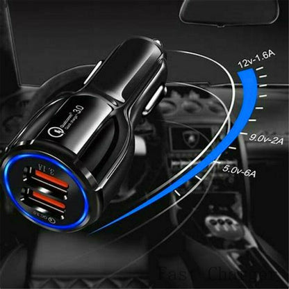 Fast Car Charger 3.1A USB Quick Charger 2 Port Qualcomm QC3.0 Lighter Socket AU