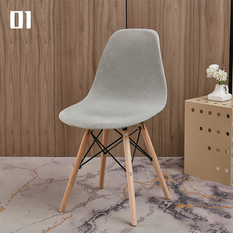 Elastic Velvet Short Back Chair Cover Small Size Bar Shell Chair Seat Covers – Compatible with Seat