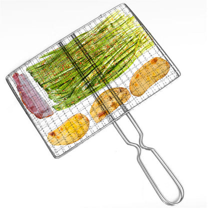 BBQ Fish Grilling Basket Grill Camping Net Meat Vegetable Cooking Kitchen Tool