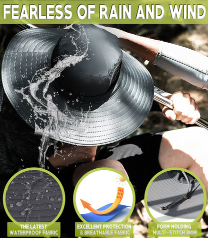 Big Head Sun Hat UPF50 for Large Head, XXL Bucket Hat Men/Women, Waterproof Wide