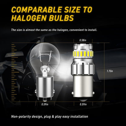 AUXITO 1156 BA15S P21W Canbus LED Reverse Stop Turn Light Bulb Globe 6500K White