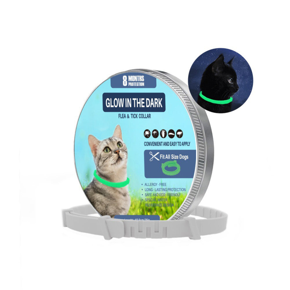 62cm Glow in the dark Collar Dog Cat Ticks & Flea Treatment 8 Months Protection