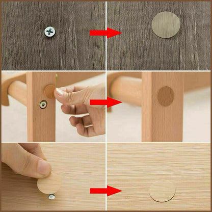54 X Self Adhesive Decorative Screw Cover Caps Holes Cams Furniture Kitchen 20mm