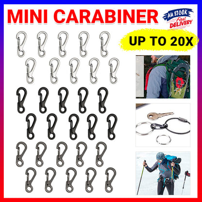 10/20x Mini Carabiner Alloy Key Buckle Keychain Snap Spring Clip Hook Tool DIY