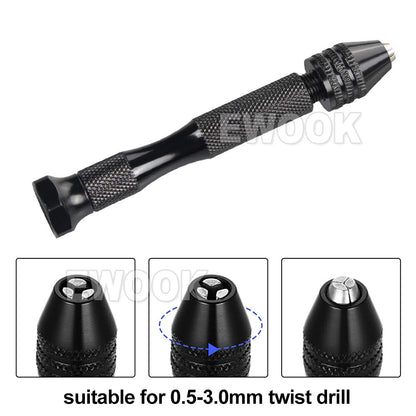 49PCS Mini hand drill Vise Hand Bits Twist Woodworking Set Precision Pin DIY AU
