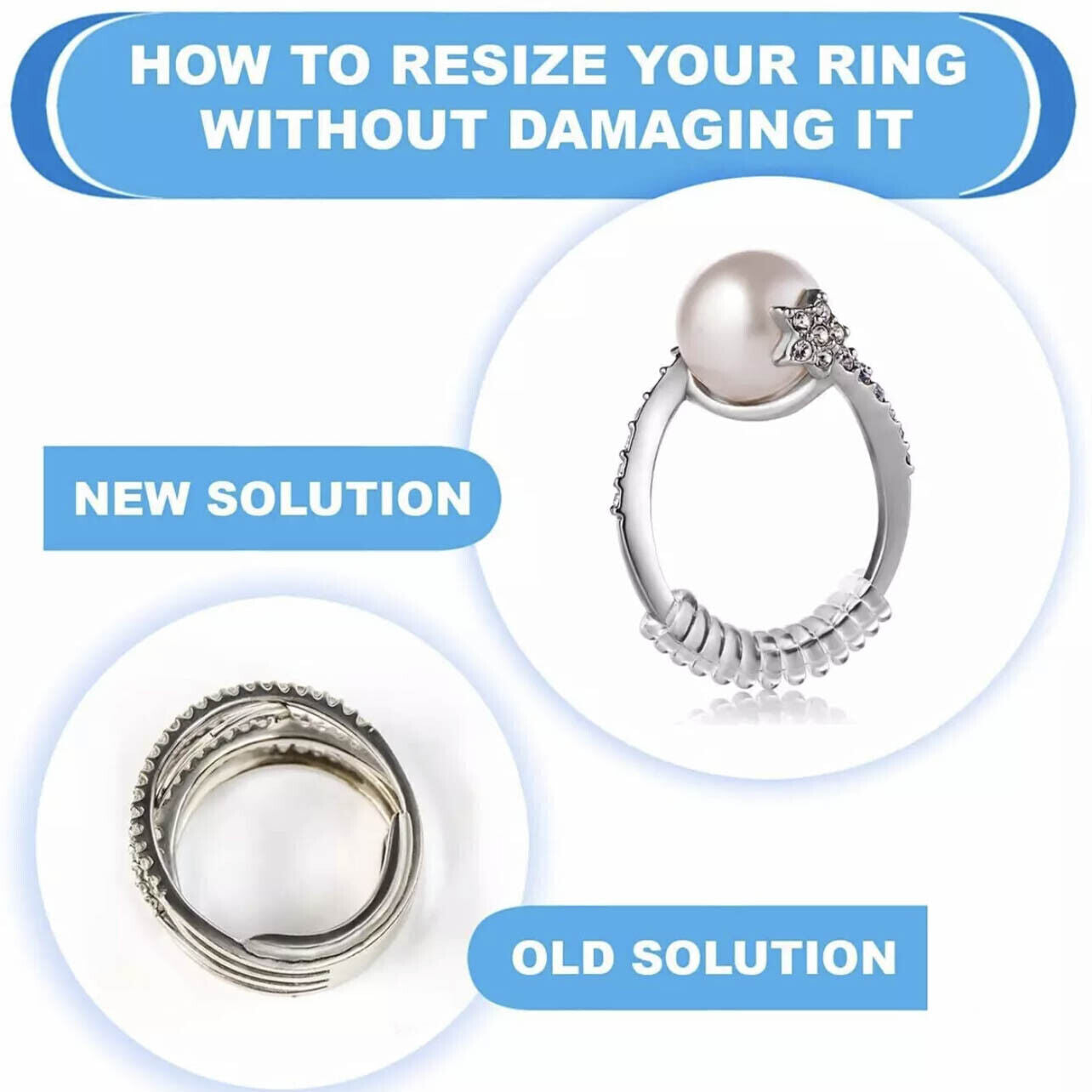 5-20 x Ring Size Adjuster Reducer Spiral Invisible Snugs Guard Resizer Jewellery
