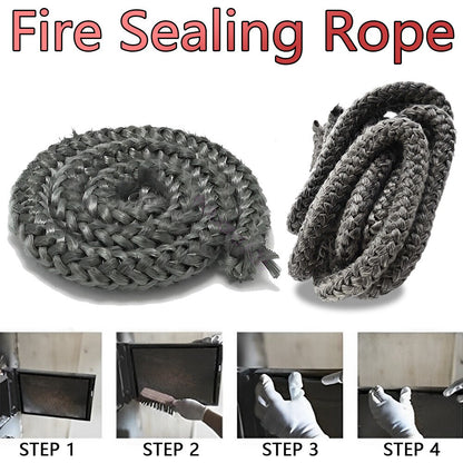 6-25MM Wood Fire Stove Heater Door Rope Seal Gasket Fiberglass Fireplace 200CM