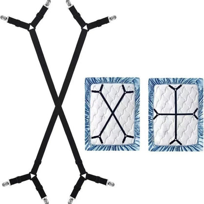 Adjustable Bed Sheet Holder Straps | Crisscross Fasteners for Sheets & Covers