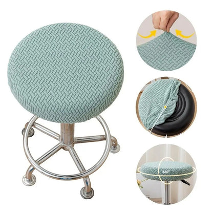 Elastic Round Chair Cover Thickened Stool Cushion Cover Seat Chair Slipcover – Compatible with Seat