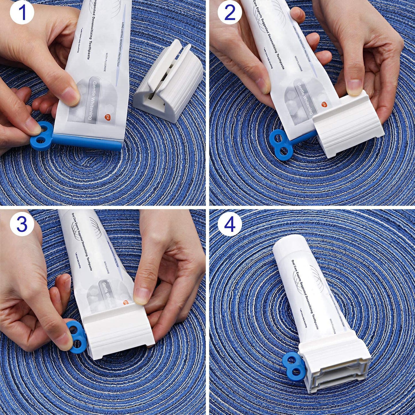 3x Toothpaste Squeezer Bathroom Tube Easy Stand Dispenser Rolling Holder Seat AU