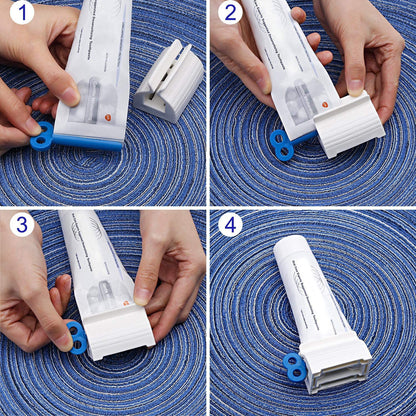 3x Toothpaste Squeezer Bathroom Tube Easy Stand Dispenser Rolling Holder Seat AU