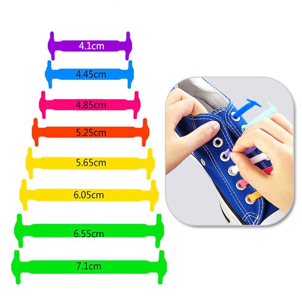 No Tie Shoelaces Elastic Shoe Laces Silicone Rubber For Kids Adults Sneakers