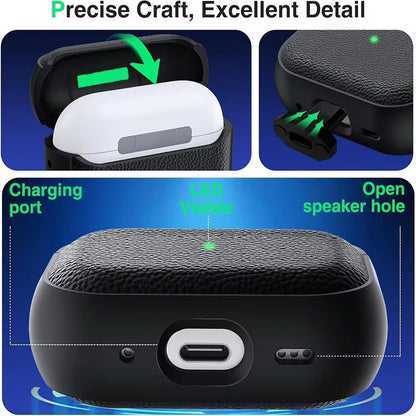 Leather Case Cover Shockproof w/ Keychain for Apple AirPods Pro 1st 2nd 3rd Gen