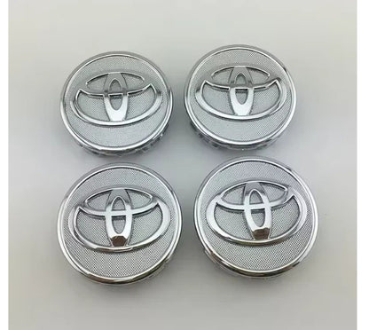 Set of 4 Toyota 62mm Silver Centre Wheel Hub Caps Emblem Badge Camry Hilux RAV4