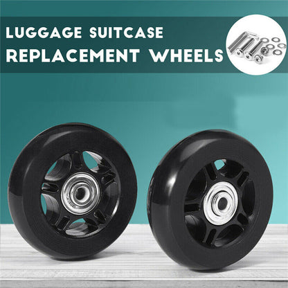 2/4PCS 60-80mm Luggage Suitcase Wheels Axles Repair Kit Replacement Low Noise AU