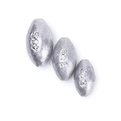 Shot Line Sinkers Weights Fishing Lead Fall Olive Shaped Sinker Hook Connector