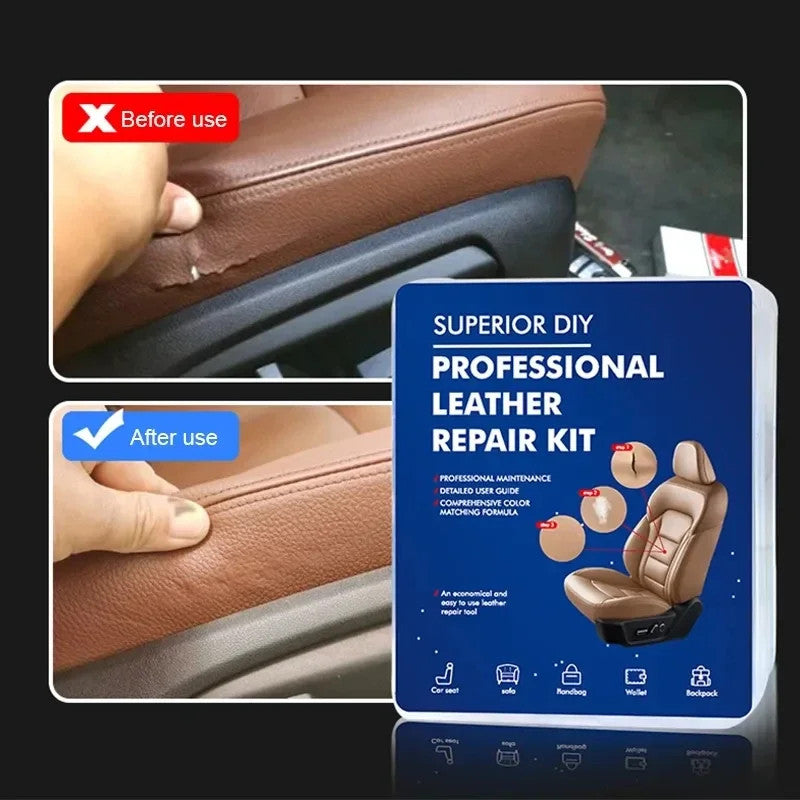 Advanced Leather Repair Gel Kit Filler Restore Car Seat Sofa Scratch Rips Holes