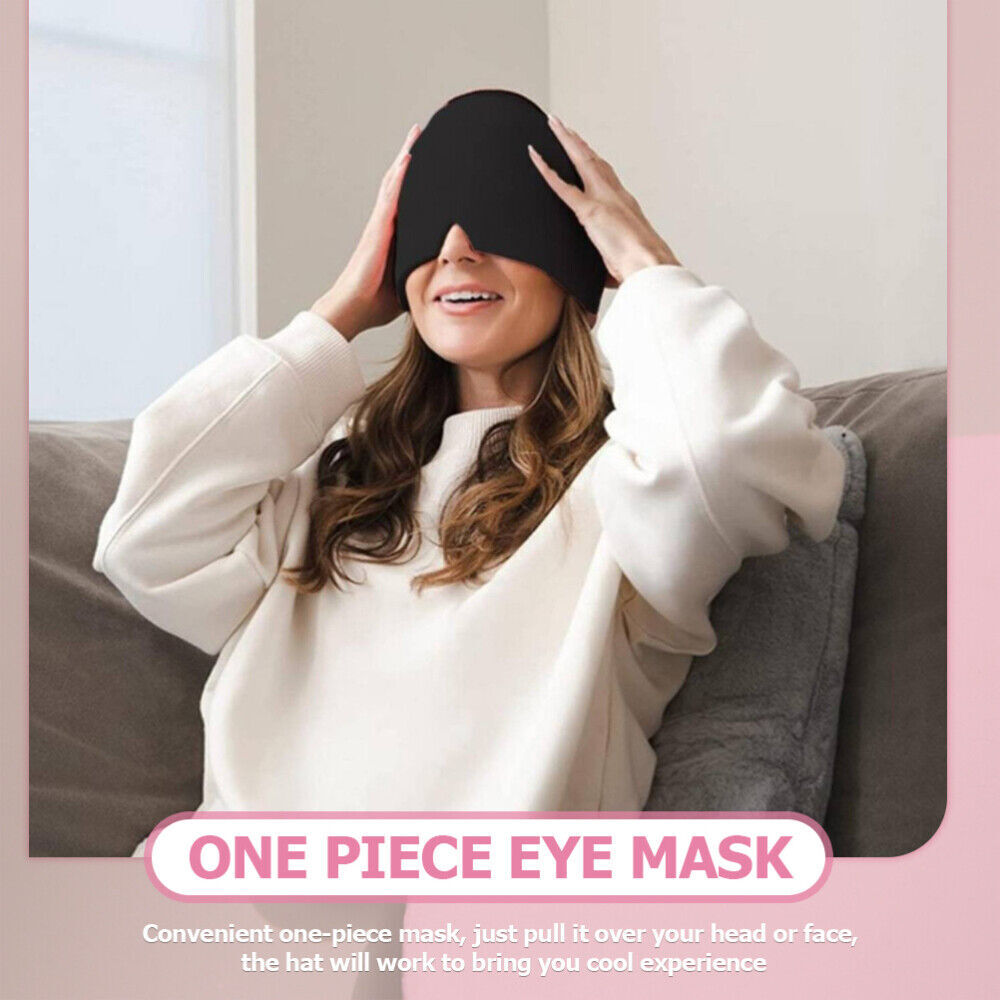 Migraine Relief Ice Head Wrap Headache Hat Cold Therapy Cap Eye Mask Reuseable