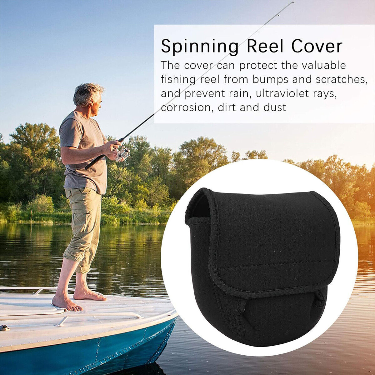 Fishing Reel Protective Cover Neoprene Wrap Case for Spinning Baitcasting Reels