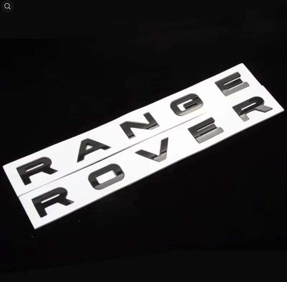 Range Rover Bonnet & Boot Gloss Black Badge GENUINE ABS Lettering Evoque