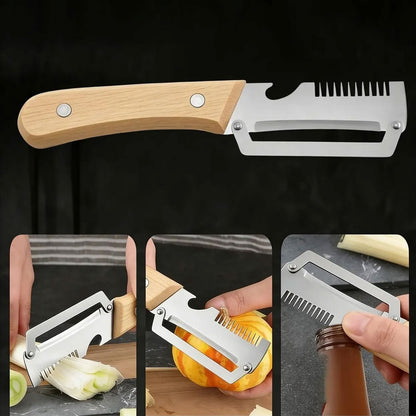 Stainless Steel Vegetable Peeler Wooden Handle Fruit Potato Slicer Kitchen Tool