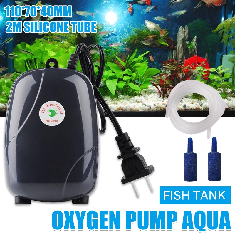 Aquarium Air Pump Quiet Fish Tank Oxygen Aerator Adjustable Airflow Aquarium AU
