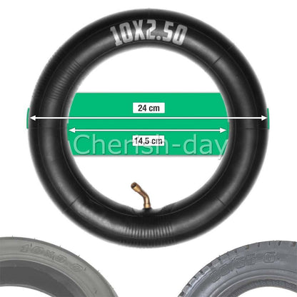 2Pcs Black Inner Tube 10x2.5 80/65-6 255X80 For 10'' Inch Electric Scooter Tyre