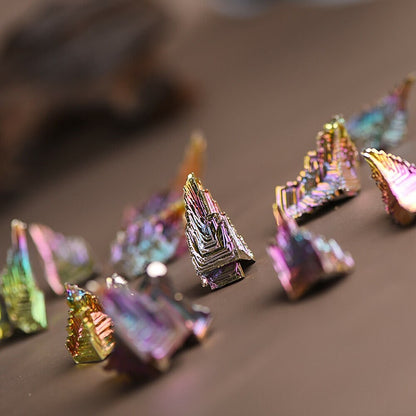 2X Rainbow Titanium Specimen Mineral Bismuth Crystal Quartz Gemstone Decor Gifts