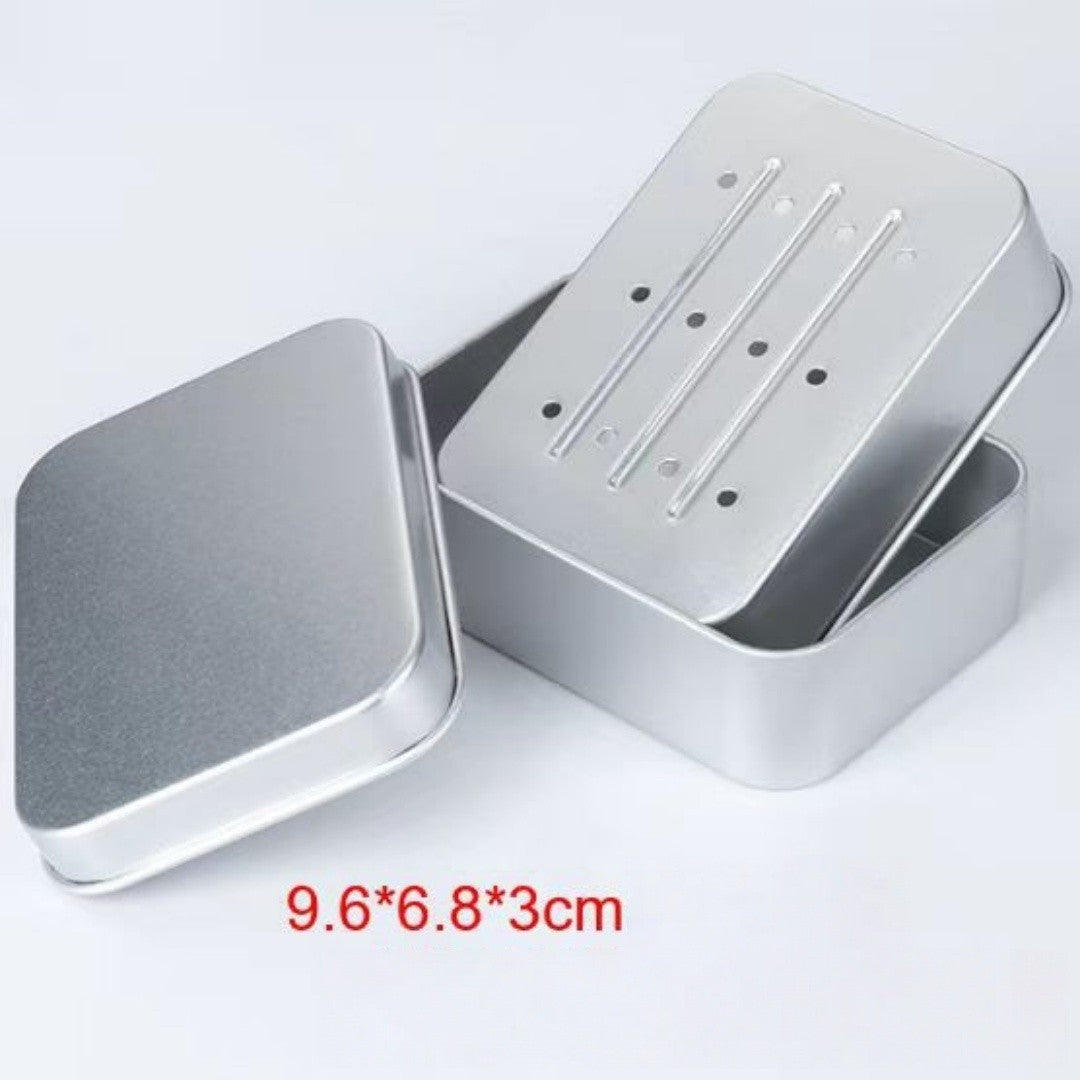 Aluminum Travel Bathroom Soap Box Tin Case Metal Holder Draining Tray Rustproof