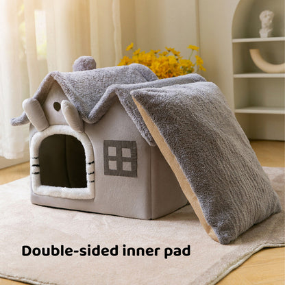 Foldable Washable Pet House Four Seasons Dog Bed Cat Kennel Enclosed Dog House